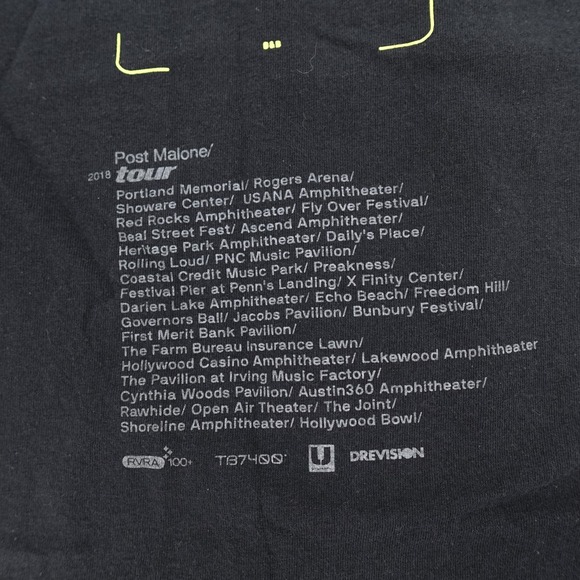 Post Malone Shirt Mens Extra Large Black 2018 Tour Posty Chemise Dragon Concert - Picture 10 of 10